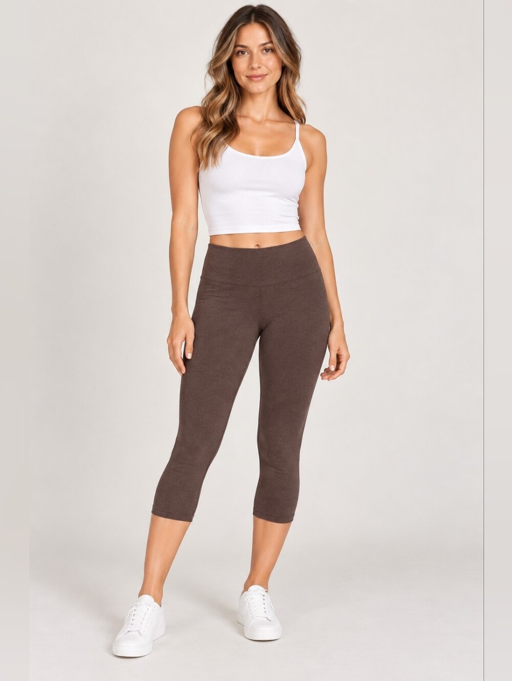 Pact Brown Organic Cotton Capri Leggings